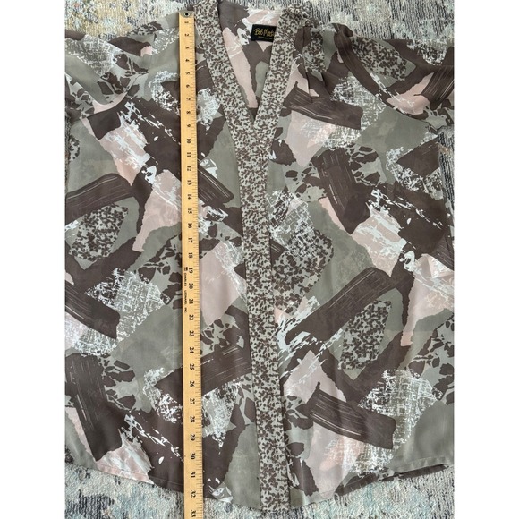 Bob Mackie Wearable Art Womens XL Abstract Animal Print Kimono Cardigan Green XL - Picture 6 of 6